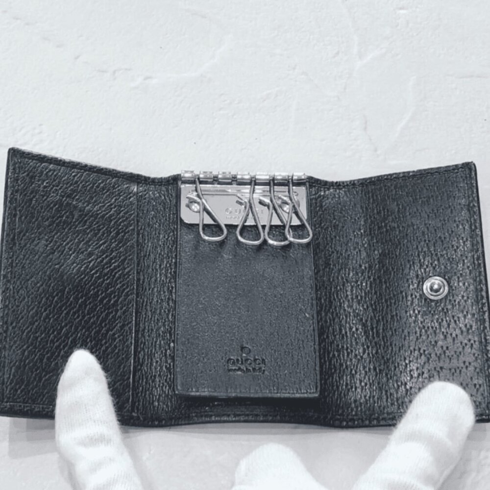 Gucci 6-ring key case, black leather, Sherry line - Picture 5 of 10